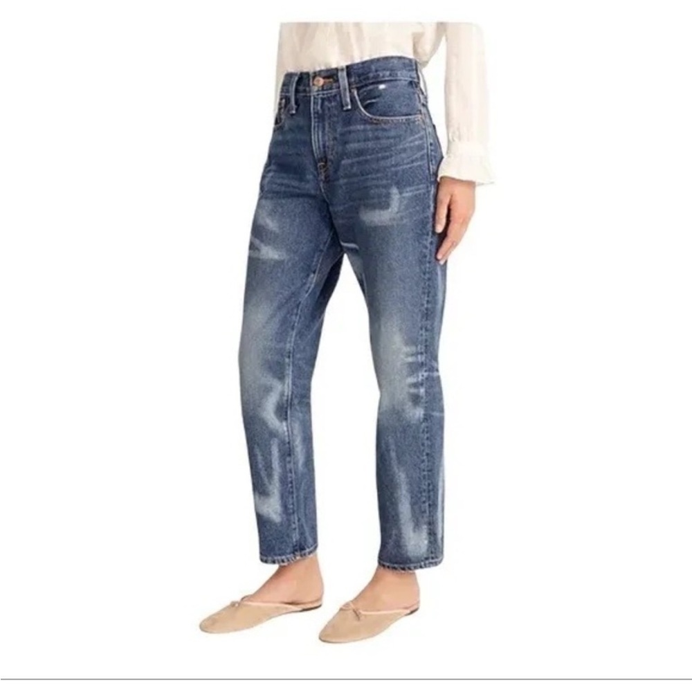 NWT, Women’s J.Crew Straight Slouchy Boyfriend Jeans, Barn Wash, Size 27 - Picture 2 of 6